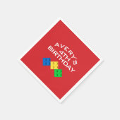 Custom BLOCK PARTY Colorful Bricks Thank You スタンダードカクテルナプキン (角)