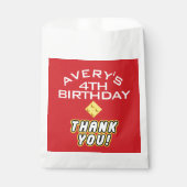 Custom BLOCK PARTY Colorful Bricks Thank You フェイバーバッグ (正面)