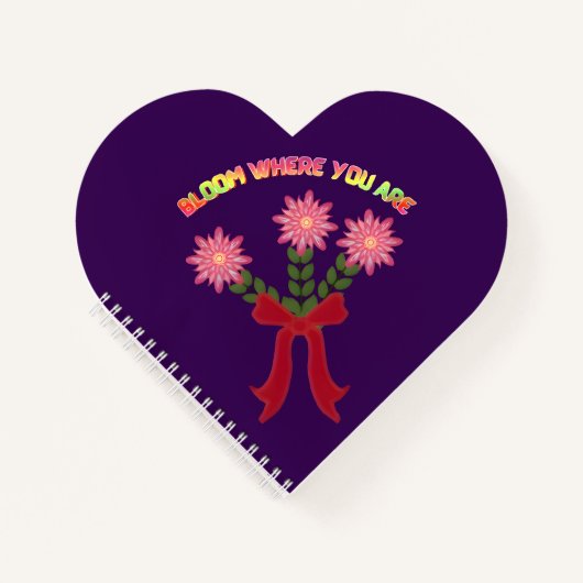 Custom Bloom Where You Are Spring Floral Gift ノートブック (正面)