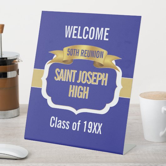 Custom Blue 50th Class Reunion  台座サイン (インサイチュ)