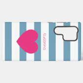 Custom Blue and White Bold Striped Pink Heart  Samsung Galaxyケース (裏面横)