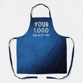 Custom Blue Apron with Logo and Business Name エプロン (正面)