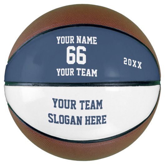 Custom Blue Basketball with Name, Number, Team バスケットボール (正面)