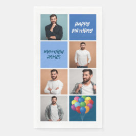 Custom Blue Birthday Party Photo Collage