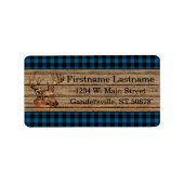 Custom Blue Black Country Check Tartan Pattern ラベル (正面)
