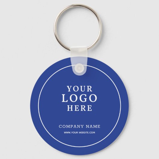 Custom Blue Business Logo Qr Code Promotional キーホルダー (正面)