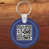 Custom Blue Business Logo Qr Code Promotional キーホルダー (裏面)