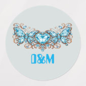 Custom Blue Butterflies Love Valentine Day Gift ラベル (デザイン1)