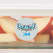 Custom Blue Butterflies Love Valentine Day Gift ラベル (貼付)