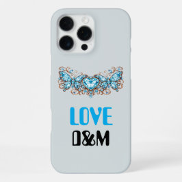 Custom Blue Butterflies Love Valentine Day Gift iPhone 16 Pro Maxケース