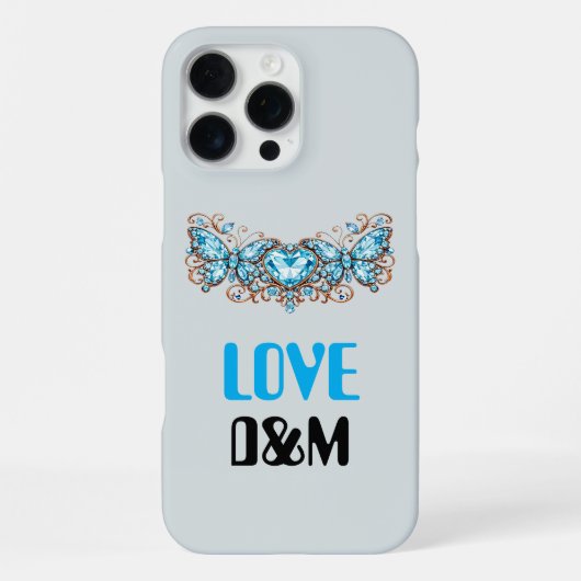 Custom Blue Butterflies Love Valentine Day Gift iPhoneケース (裏面)