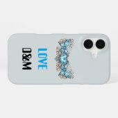 Custom Blue Butterflies Love Valentine Day Gift iPhone 16ケース (裏面横)