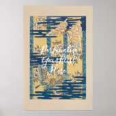 CUSTOM Blue Butterfly & Cloud Pattern Art ポスター (正面)