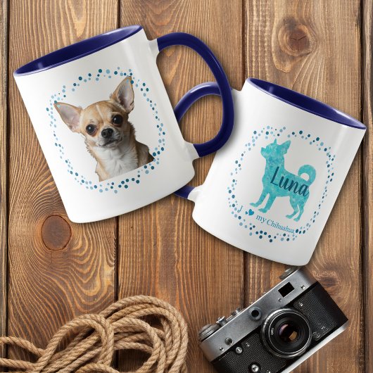 Custom Blue Chihuahua Mug Photo Personalized マグカップ