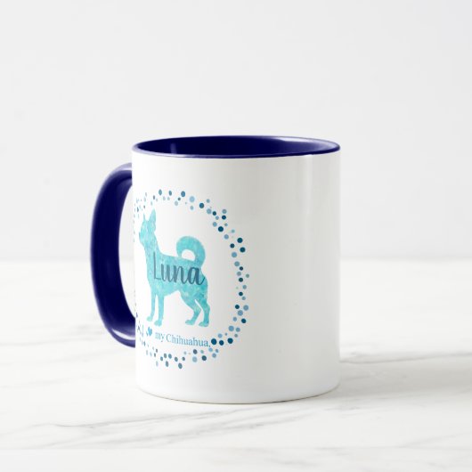 Custom Blue Chihuahua Mug Photo Personalized マグカップ (正面左)