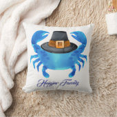 Custom Blue Crab Coastal Thanksgiving クッション (ブランケット)