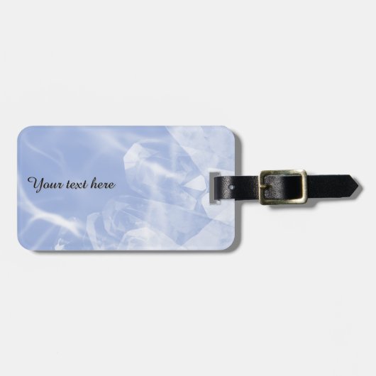 Custom blue crystal luggage tag ラゲッジタグ (正面横)