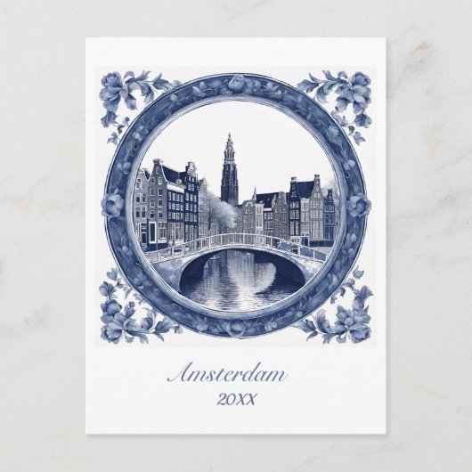 Custom Blue Delft Amsterdam  ポストカード (正面)