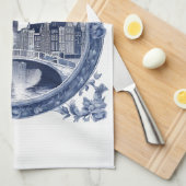 Custom Blue Delft Amsterdam Souvenir キッチンタオル (四つ折り)