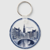 Custom Blue Delft Amsterdam Souvenir キーホルダー (裏面)