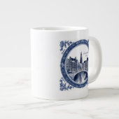 Custom Blue Delft Amsterdam Souvenir ジャンボコーヒーマグカップ (正面右)
