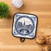 Custom Blue Delft Amsterdam Souvenir 鍋敷き (トップダウン)