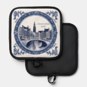 Custom Blue Delft Amsterdam Souvenir 鍋敷き (正面/裏面)