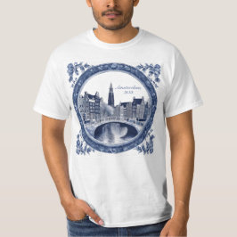 Custom Blue Delft Amsterdam Souvenir Tシャツ