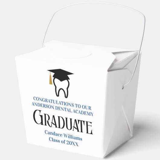 Custom Blue Dental School Graduation Party フェイバーボックス (正面)