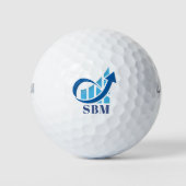 Custom Blue Finance Monogram ゴルフボール (正面)