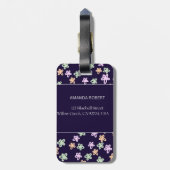 CUSTOM BLUE FLOWER PATTERN Luggage Tag ラゲッジタグ (裏面縦)