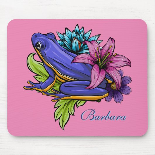 Custom Blue Frog  マウスパッド (正面)