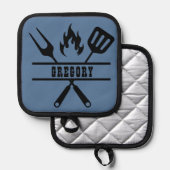 Custom Blue Grilling Apron 鍋敷き (正面/裏面)