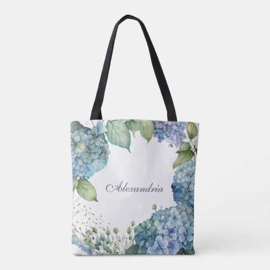 Custom Blue Hydrangeas  トートバッグ (裏面)