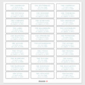 Custom Blue Individual Editable Address Stickers シール (シート)