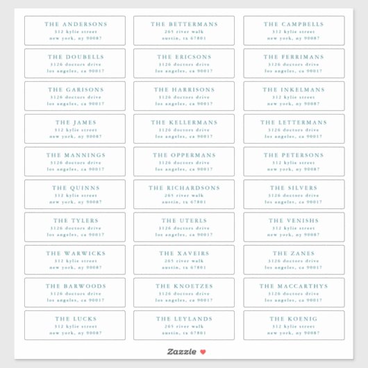 Custom Blue Individual Editable Address Stickers シール (シート)