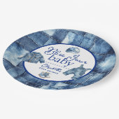 Custom Blue Jean Baby Denim Themed Baby Shower ペーパープレート (アングル)