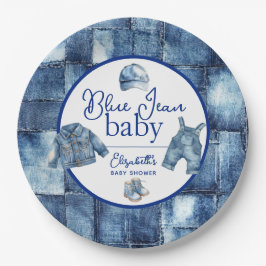 Custom Blue Jean Baby Denim Themed Baby Shower ペーパープレート