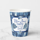 Custom Blue Jean Baby Denim Themed Baby Shower 紙コップ (裏面)