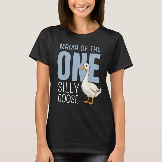 Custom Blue Mama of the One Silly Goose Birthday Tシャツ (正面)