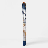 Custom Blue Marble With Gold Accents Personalized iPhoneケース (左側面)