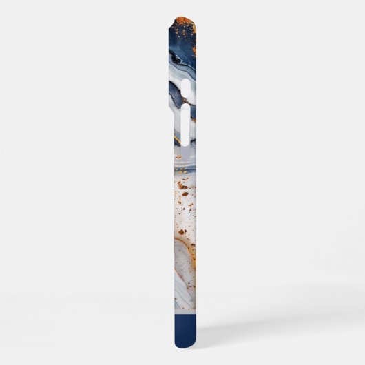 Custom Blue Marble With Gold Accents Personalized iPhoneケース (左側面)