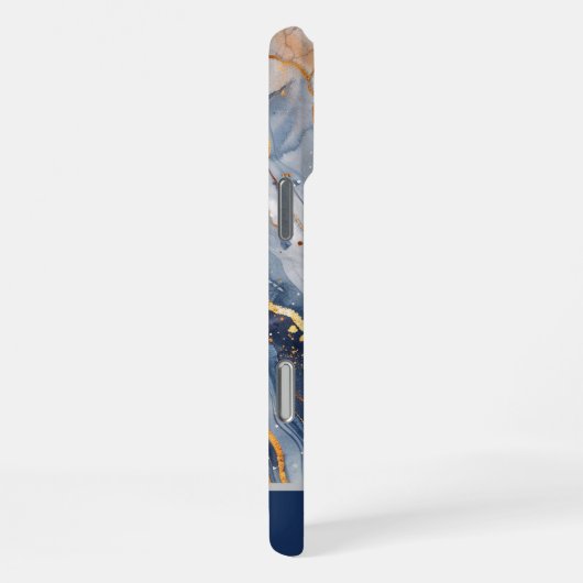 Custom Blue Marble With Gold Accents Personalized iPhoneケース (右側面)