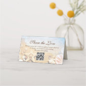 Custom Blue Ocean Tropical Beach Wedding プレイスカード (裏面)