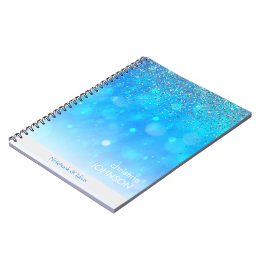 Custom Blue Pastel Circles ノートブック (左側)