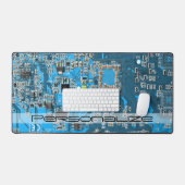 Custom Blue PCB Circuit Board for IT Pros デスクマット (キーボード&マウス)