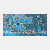 Custom Blue PCB Circuit Board for IT Pros デスクマット (正面)