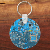 Custom Blue PCB Circuit Board for IT Pros 2 キーホルダー (裏面)