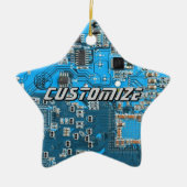 Custom Blue PCB Circuit Board for IT Pros 2 セラミックオーナメント (正面)