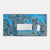 Custom Blue PCB Circuit Board for IT Pros 2 デスクマット (キーボード&マウス)